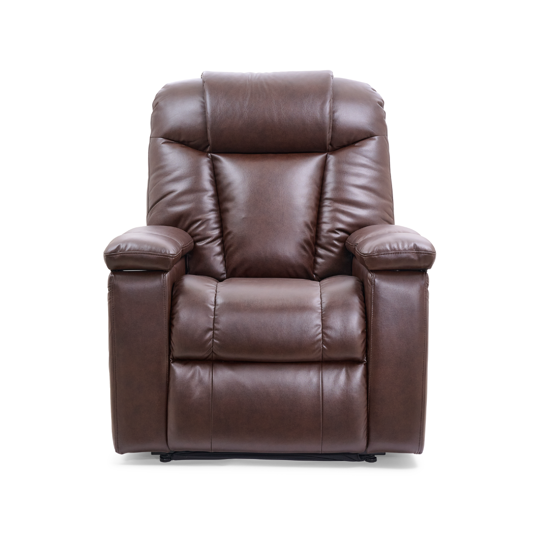 Golden Technologies PR442 Rhea Assisted Lift Chair with Heat Wave Technology - Maple in seated state front